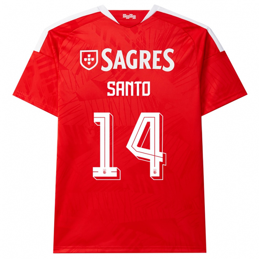 ילדים Sandro Santo #14 אדום לבן צהוב ג'רזי ביתית 2026/27 חולצה קצרה