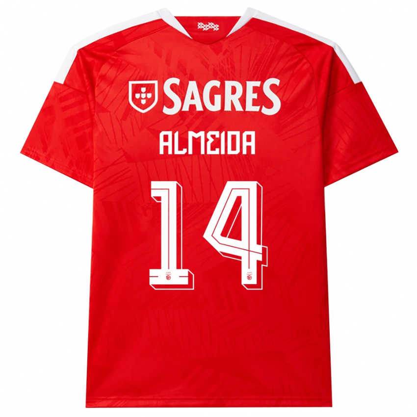 ילדים Letícia Almeida #14 אדום לבן צהוב ג'רזי ביתית 2026/27 חולצה קצרה