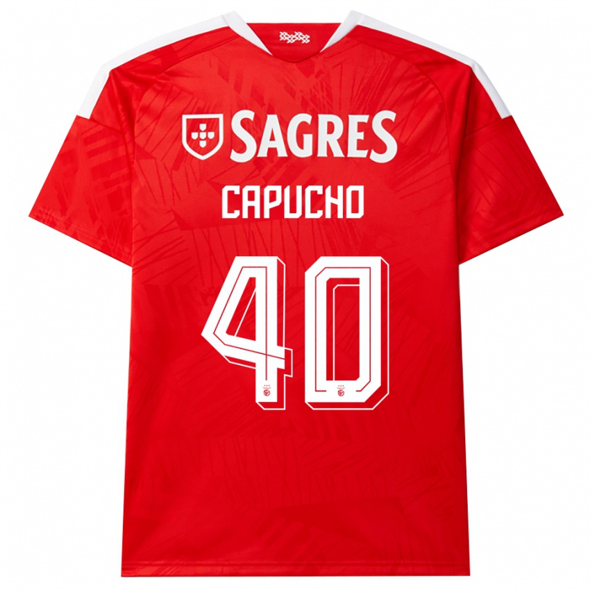 ילדים João Capucho #40 אדום לבן צהוב ג'רזי ביתית 2026/27 חולצה קצרה