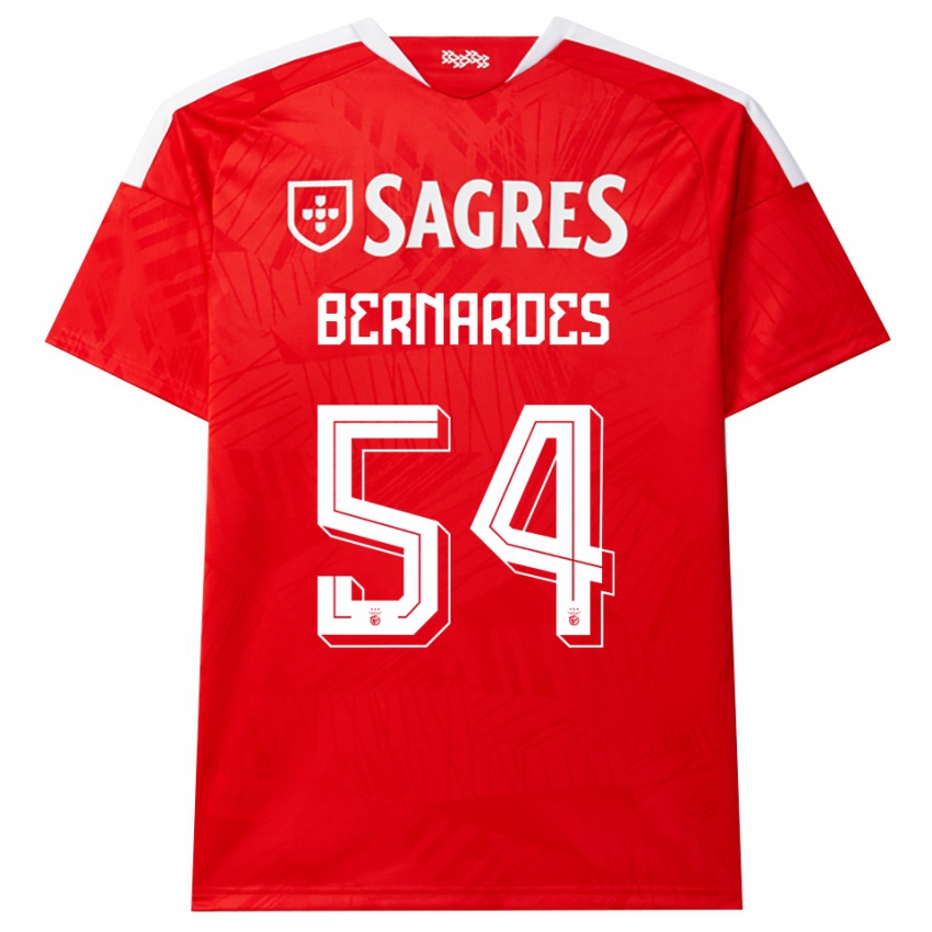 ילדים Bernardes #54 אדום לבן צהוב ג'רזי ביתית 2026/27 חולצה קצרה