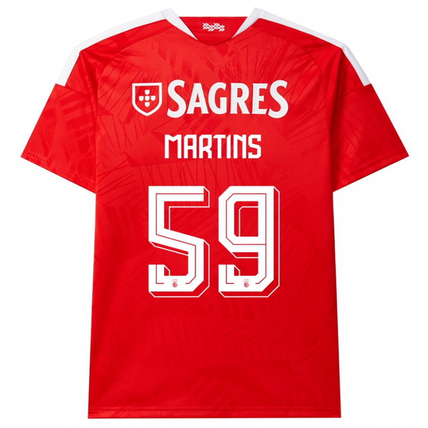 ילדים Leandro Martins #59 אדום לבן צהוב ג'רזי ביתית 2026/27 חולצה קצרה