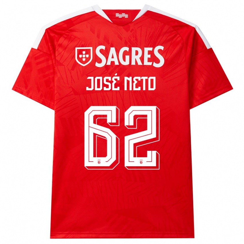 ילדים José Neto #62 אדום לבן צהוב ג'רזי ביתית 2026/27 חולצה קצרה