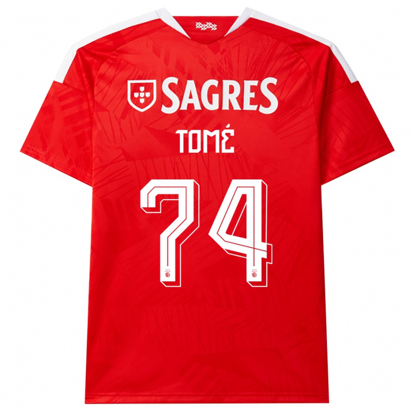 ילדים Olivio Tomé #74 אדום לבן צהוב ג'רזי ביתית 2026/27 חולצה קצרה