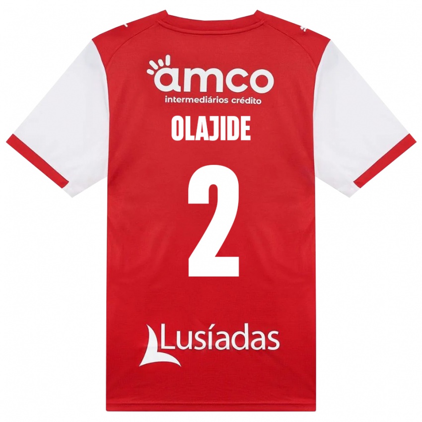 ילדים Mustapha Olajide #2 לבן אדום שחור ג'רזי ביתית 2026/27 חולצה קצרה