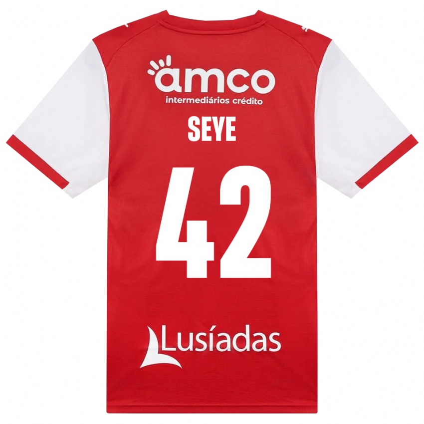 ילדים Modou Seye #42 לבן אדום שחור ג'רזי ביתית 2026/27 חולצה קצרה