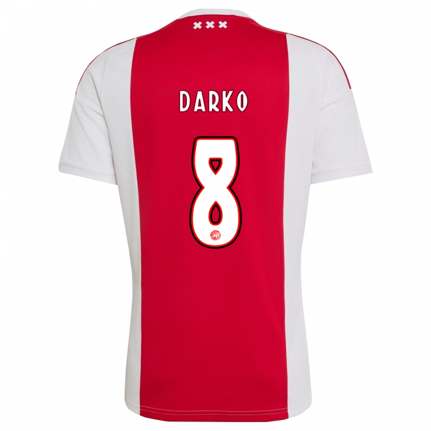 ילדים Denzel Darko #8 אדום לבן צהוב ג'רזי ביתית 2026/27 חולצה קצרה