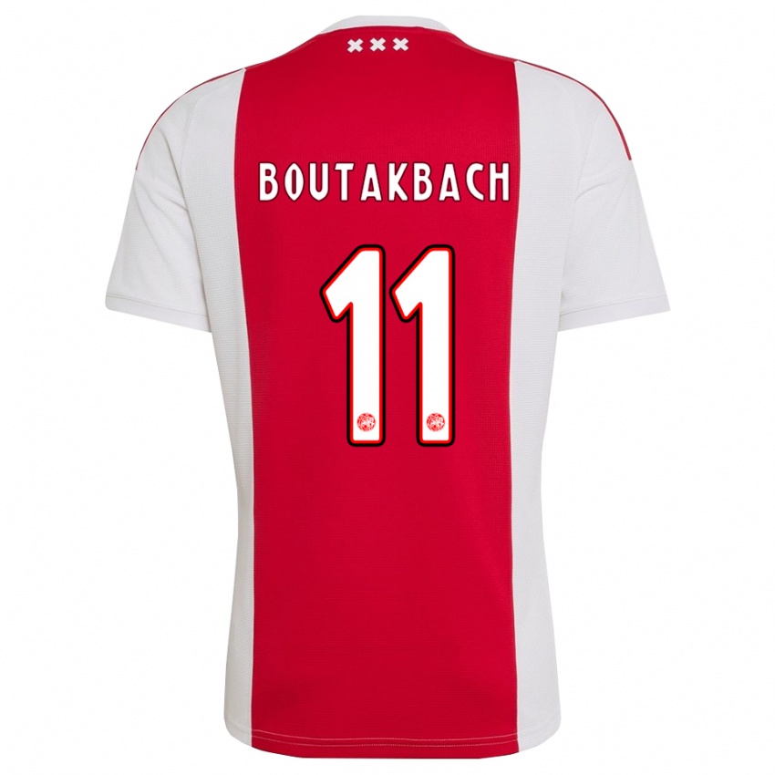 ילדים Massin Boutakbach #11 אדום לבן צהוב ג'רזי ביתית 2026/27 חולצה קצרה