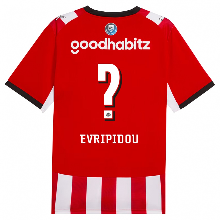 ילדים Konstantinos Evripidou #0 אדום לבן שחור ג'רזי ביתית 2026/27 חולצה קצרה
