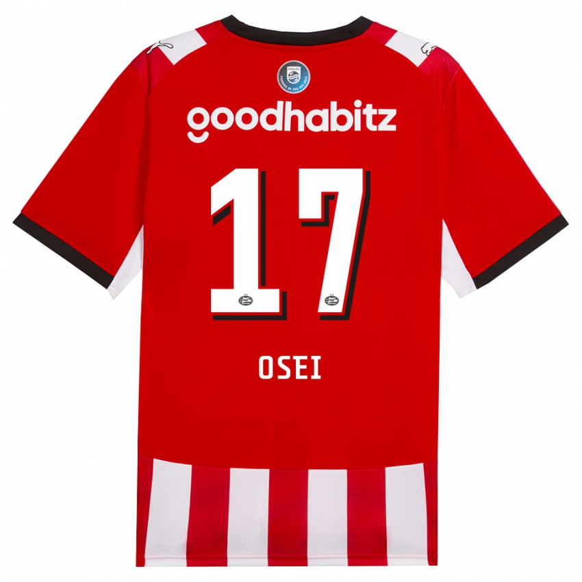 ילדים Micaiah Osei #17 אדום לבן שחור ג'רזי ביתית 2026/27 חולצה קצרה