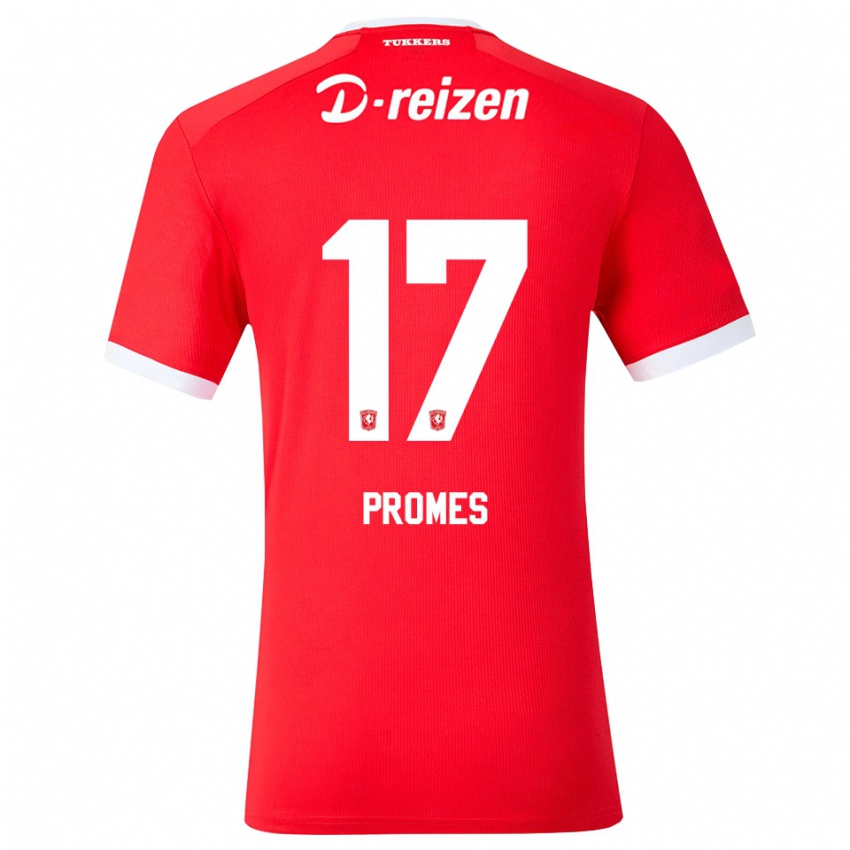 ילדים Rodrigo Promes #17 אדום לבן ג'רזי ביתית 2026/27 חולצה קצרה
