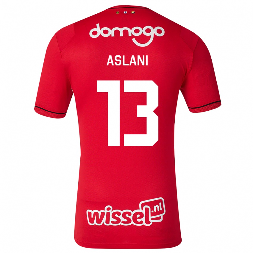 ילדים Abdullah Aslani #13 אדום לבן שחור ג'רזי ביתית 2026/27 חולצה קצרה