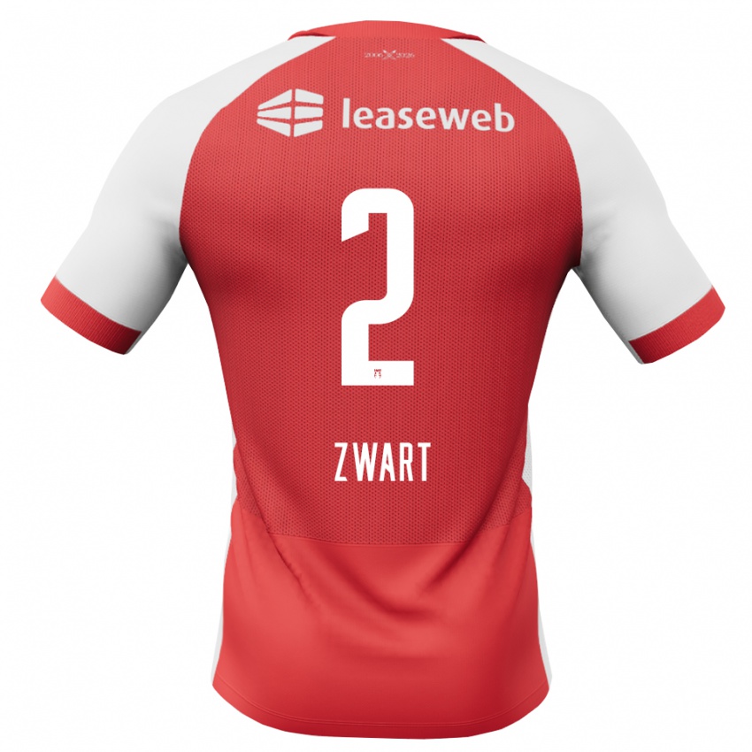 ילדים Jesper Zwart #2 אדום לבן שחור ג'רזי ביתית 2026/27 חולצה קצרה