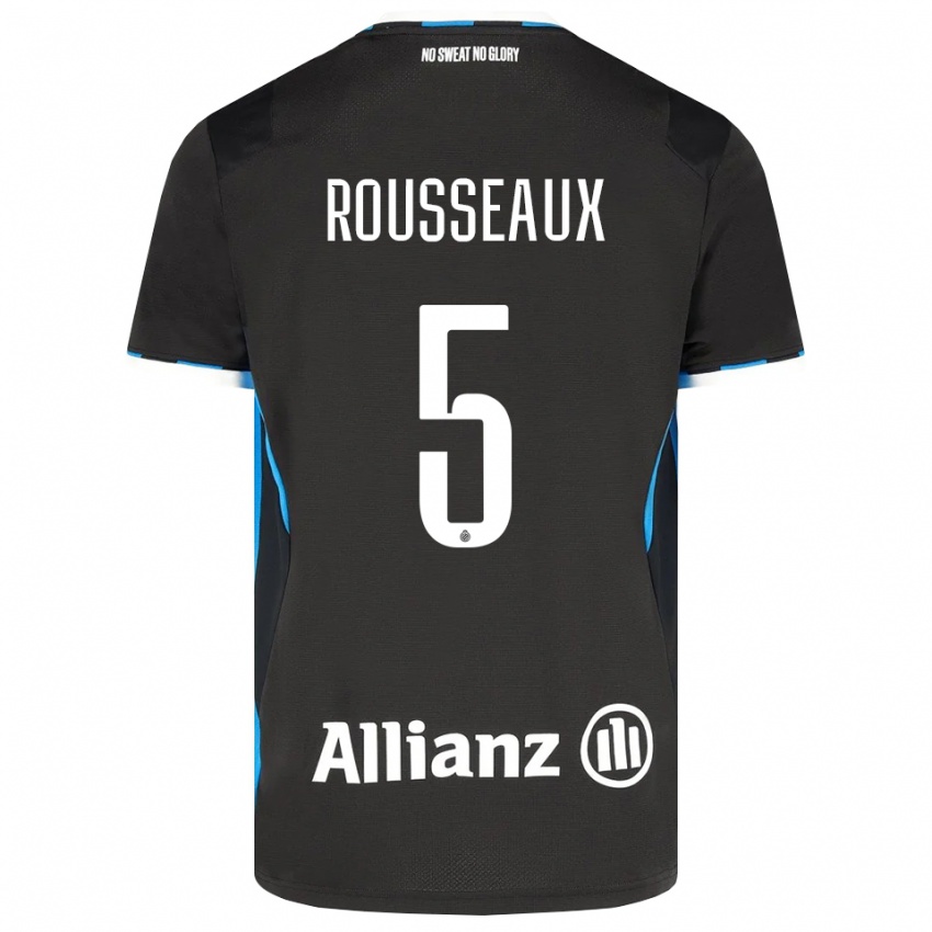 ילדים Luca Rousseaux #5 שחור אדום כחול ג'רזי ביתית 2026/27 חולצה קצרה