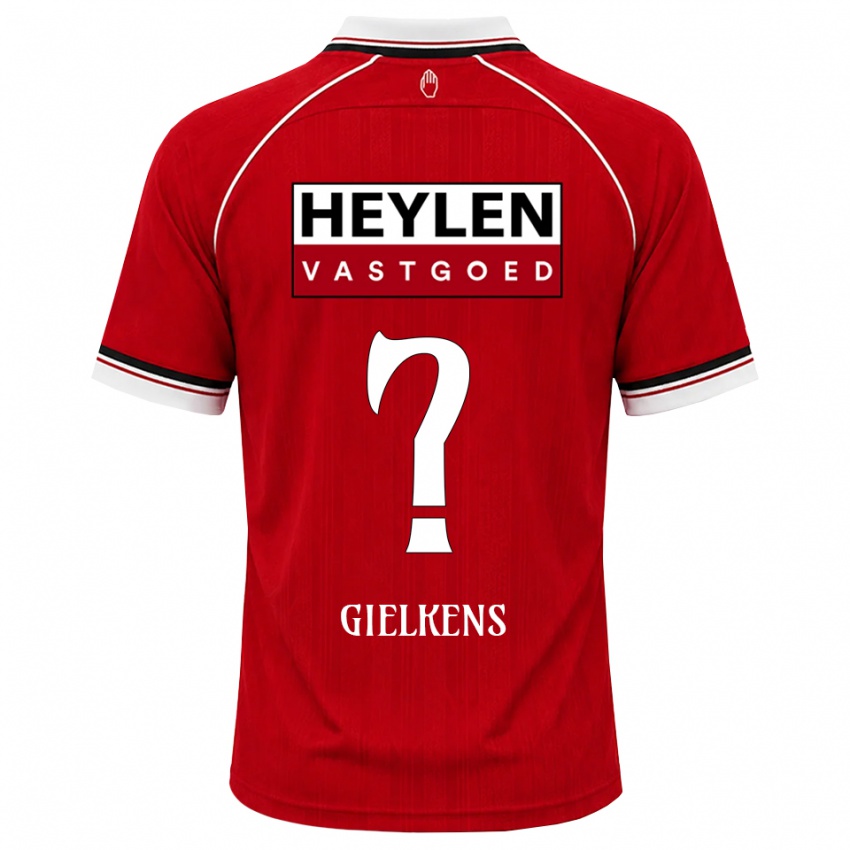 ילדים Mathijs Gielkens #0 אדום לבן שחור ג'רזי ביתית 2026/27 חולצה קצרה