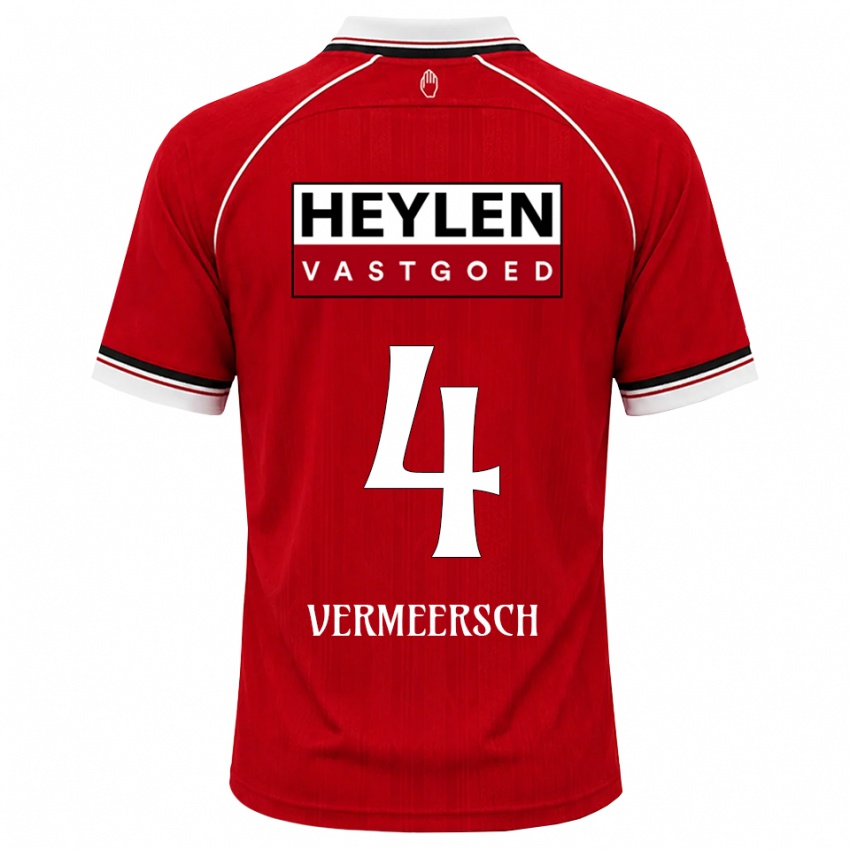 ילדים Ryan Vermeersch #4 אדום לבן שחור ג'רזי ביתית 2026/27 חולצה קצרה