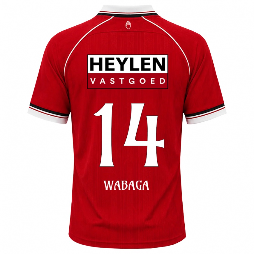 ילדים Vincent-Gilbert Wabaga #14 אדום לבן שחור ג'רזי ביתית 2026/27 חולצה קצרה