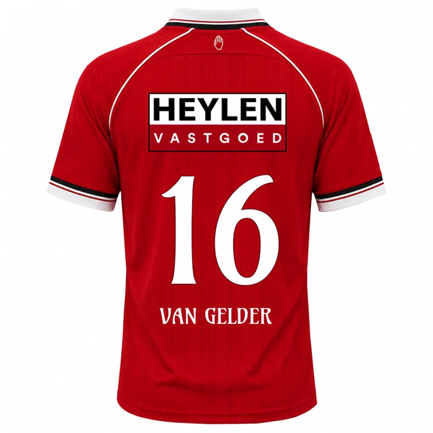 ילדים Louie Van Gelder #16 אדום לבן שחור ג'רזי ביתית 2026/27 חולצה קצרה