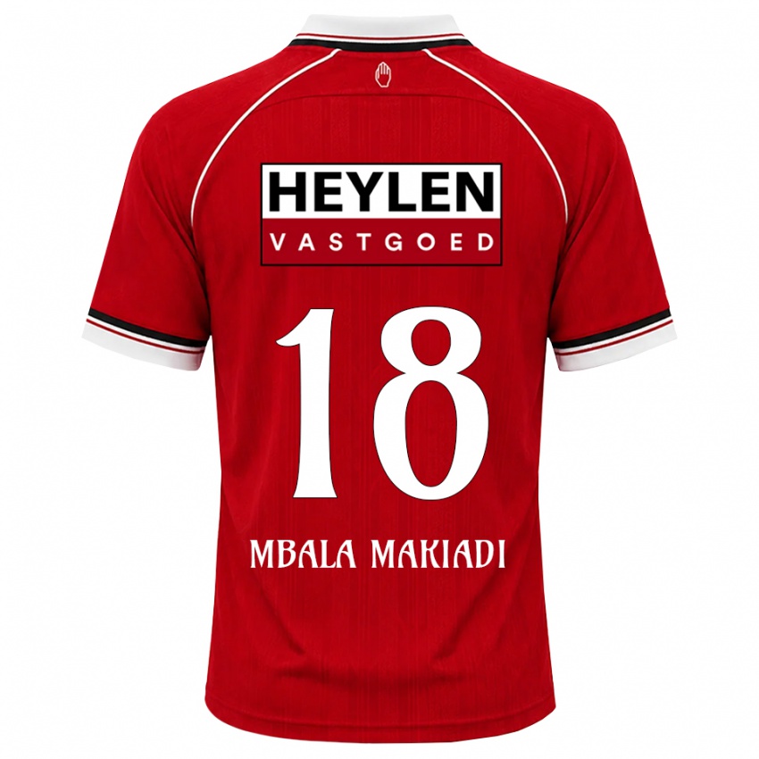 ילדים Ravi Mbala Makiadi #18 אדום לבן שחור ג'רזי ביתית 2026/27 חולצה קצרה