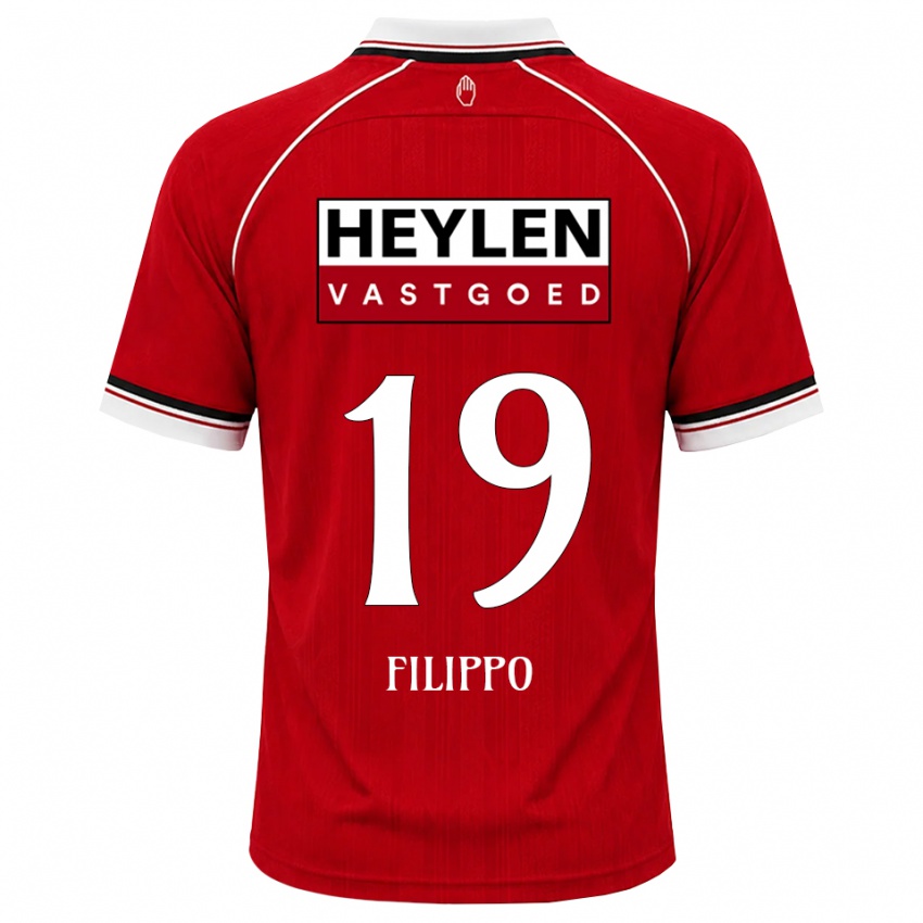 ילדים Niels Filippo #19 אדום לבן שחור ג'רזי ביתית 2026/27 חולצה קצרה