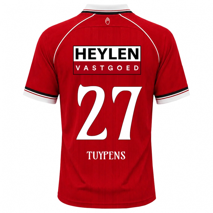 ילדים Eran Tuypens #27 אדום לבן שחור ג'רזי ביתית 2026/27 חולצה קצרה