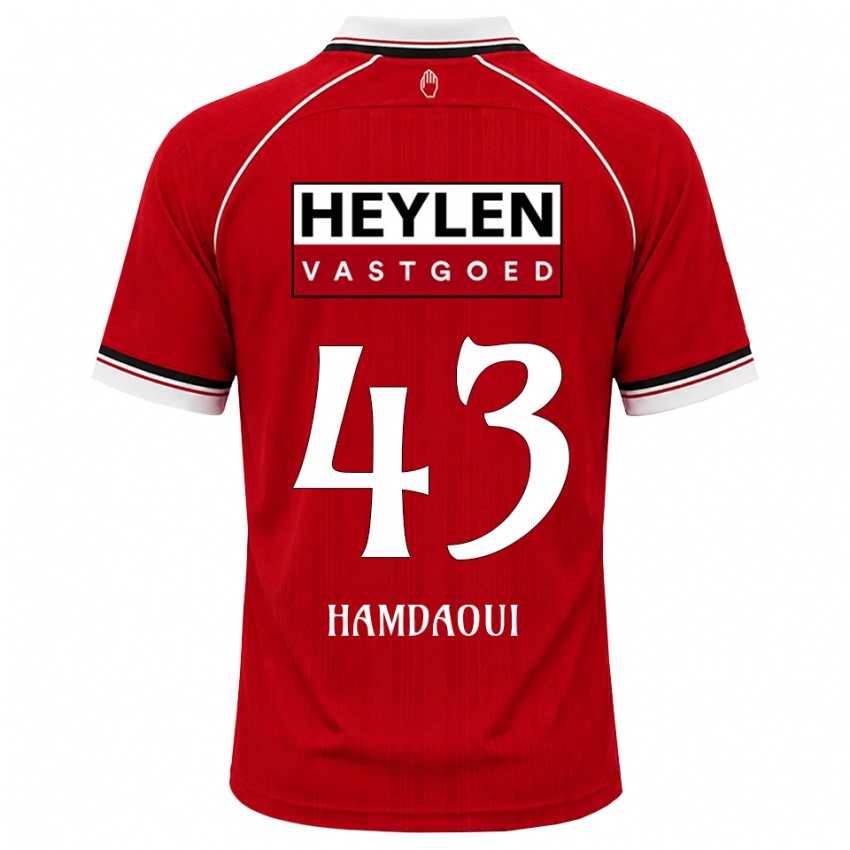 ילדים Youssef Hamdaoui #43 אדום לבן שחור ג'רזי ביתית 2026/27 חולצה קצרה