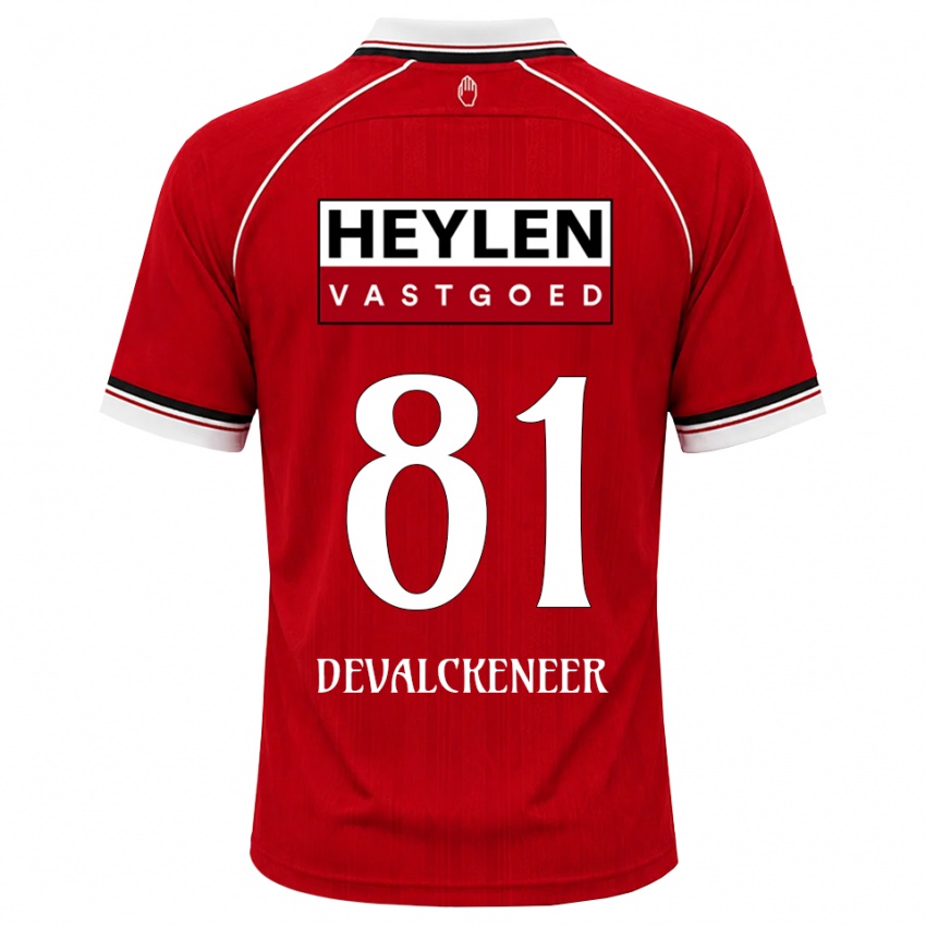 ילדים Niels Devalckeneer #81 אדום לבן שחור ג'רזי ביתית 2026/27 חולצה קצרה