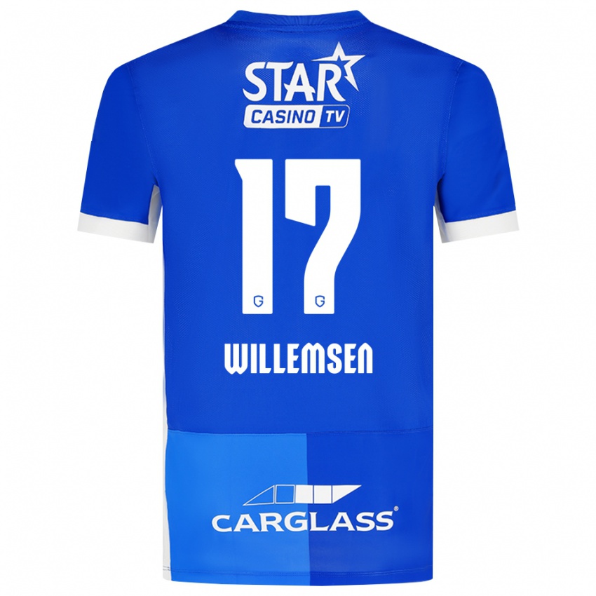 ילדים Wout Willemsen #17 כחול מדיום כחול רויאל לבן ג'רזי ביתית 2026/27 חולצה קצרה