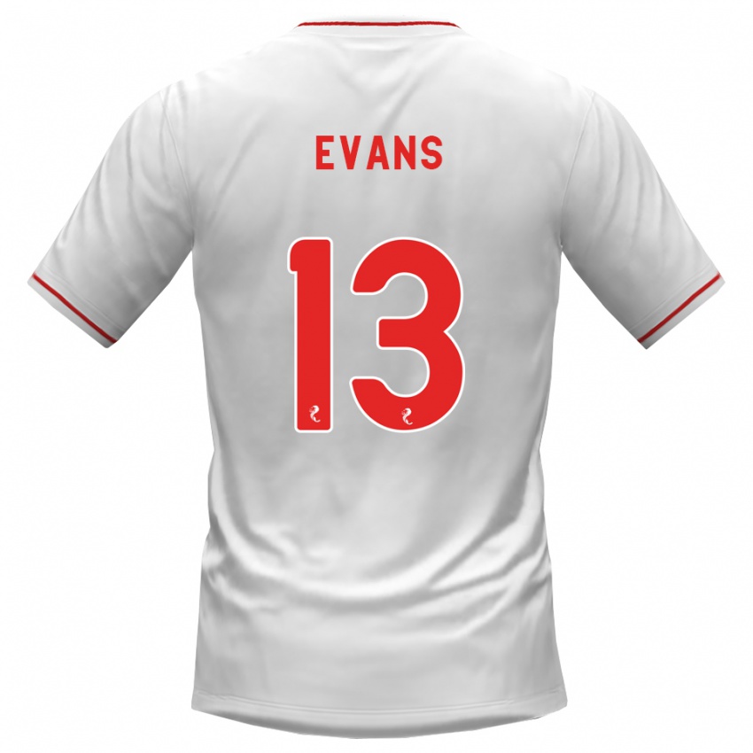 ילדים Lauren Evans #13 לבן אדום הרחק ג'רזי 2026/27 חולצה קצרה
