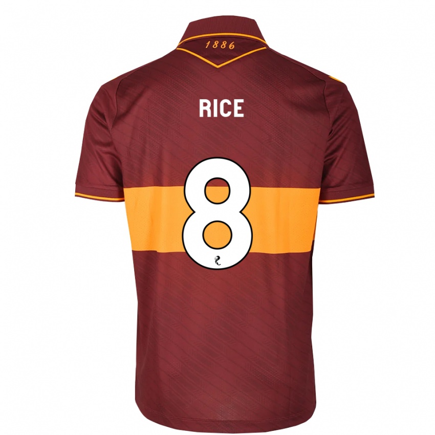 ילדים Katie Rice #8 כתום בורדו הרחק ג'רזי 2026/27 חולצה קצרה