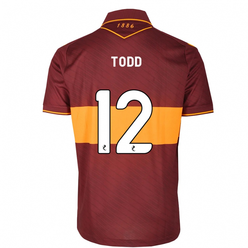 ילדים Rachel Todd #12 כתום בורדו הרחק ג'רזי 2026/27 חולצה קצרה