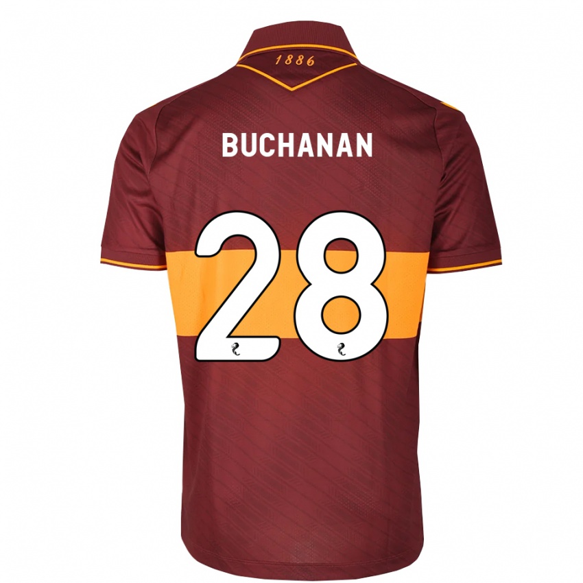 ילדים Aaron Buchanan #28 כתום בורדו הרחק ג'רזי 2026/27 חולצה קצרה