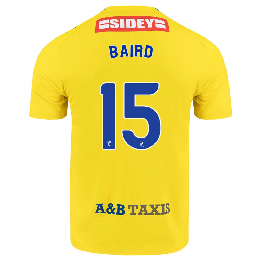 ילדים Jack Baird #15 צהוב כחול שחור הרחק ג'רזי 2026/27 חולצה קצרה