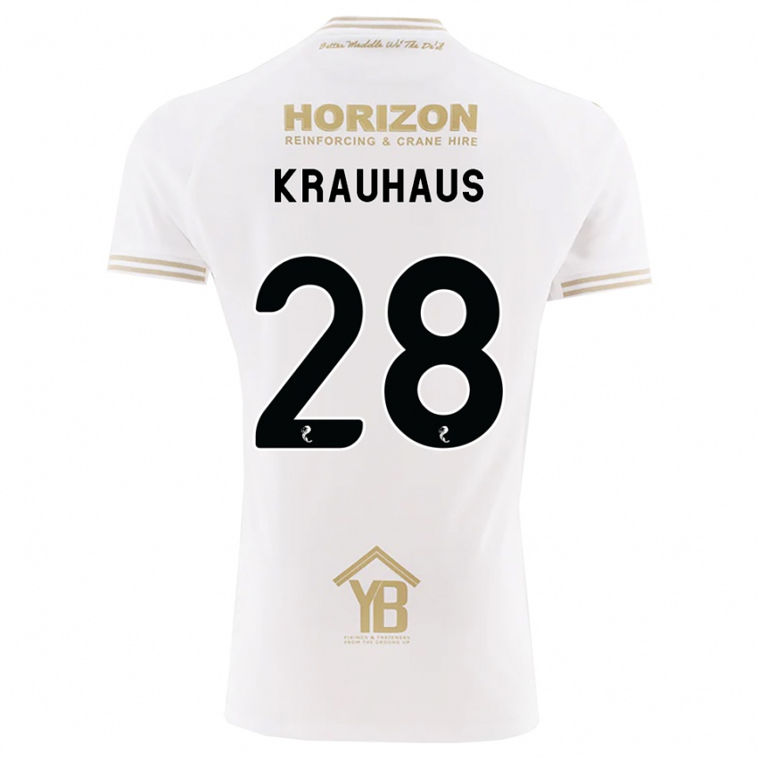 ילדים Ben Krauhaus #28 חיטה לבנה הרחק ג'רזי 2026/27 חולצה קצרה ילדים Ben Krauhaus #28 חיטה לבנה הרחק ג'רזי 2026/27 חולצה קצרה