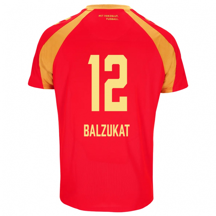 ילדים Jens Balzukat #12 אדום כתום שחור הרחק ג'רזי 2026/27 חולצה קצרה