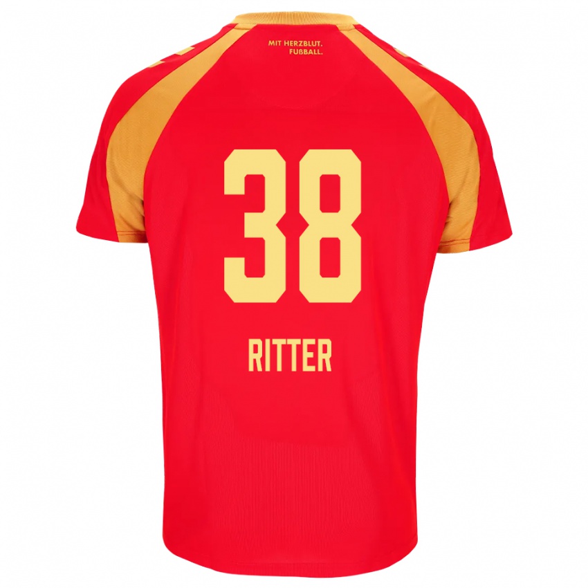 ילדים Max Ritter #38 אדום כתום שחור הרחק ג'רזי 2026/27 חולצה קצרה