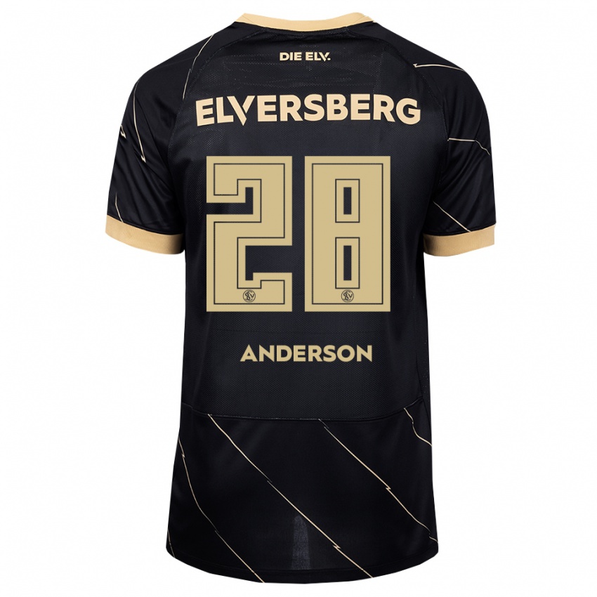 ילדים Mira Anderson #28 שחור חום הרחק ג'רזי 2026/27 חולצה קצרה