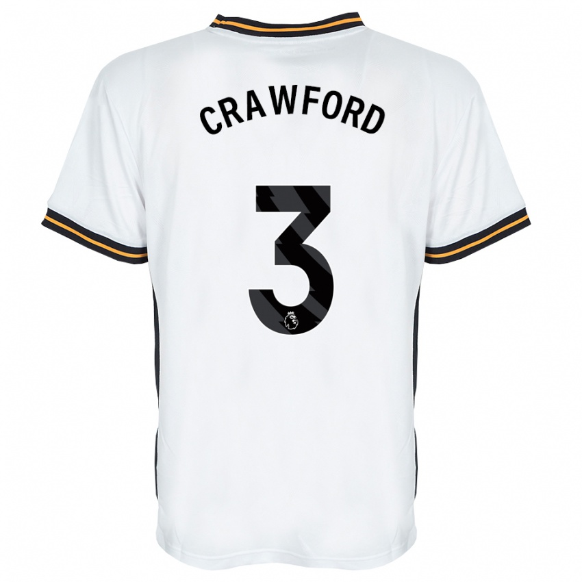 ילדים Jude Crawford #3 לבן כתום שחור הרחק ג'רזי 2026/27 חולצה קצרה