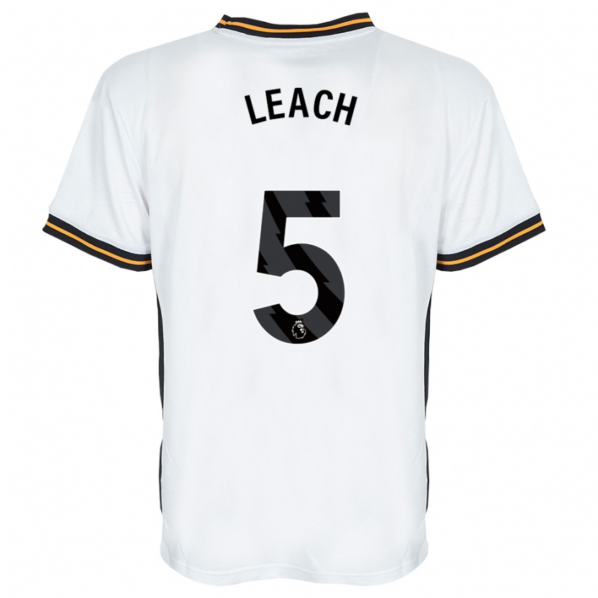 ילדים Charlie Leach #5 לבן כתום שחור הרחק ג'רזי 2026/27 חולצה קצרה