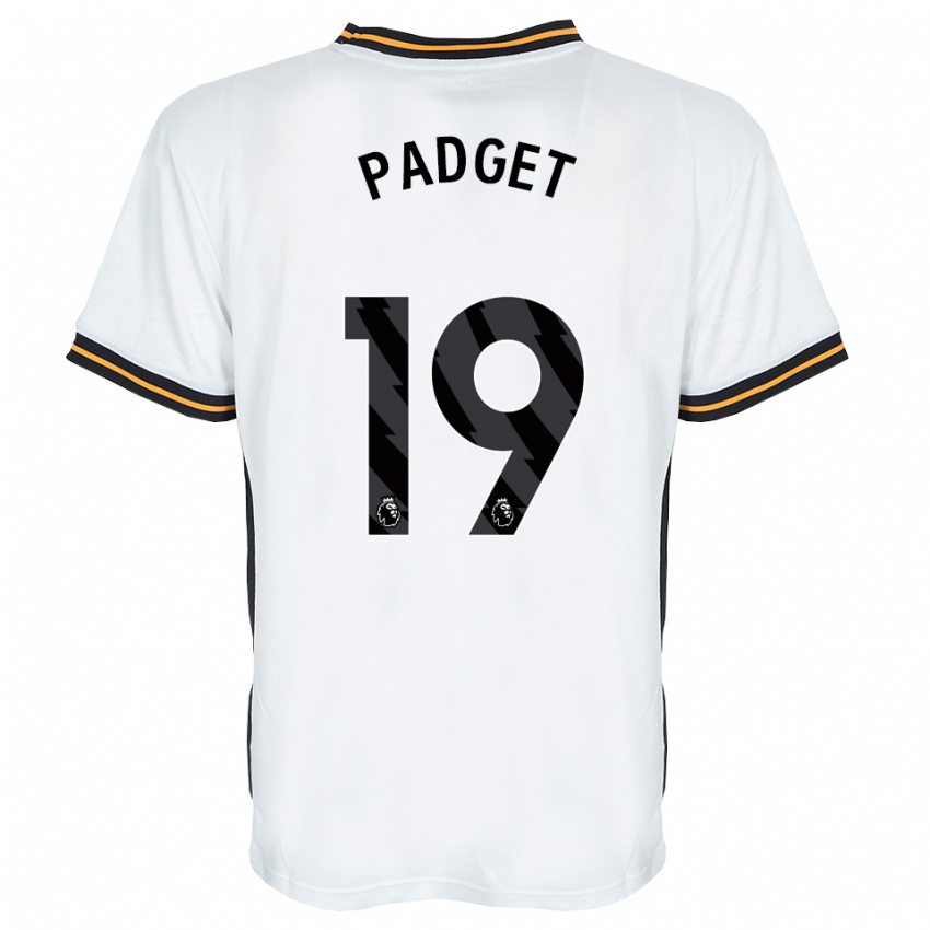 ילדים Bethany Padget #19 לבן כתום שחור הרחק ג'רזי 2026/27 חולצה קצרה