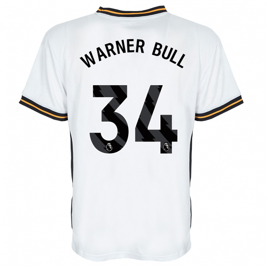 ילדים Lucy Warner-Bull #34 לבן כתום שחור הרחק ג'רזי 2026/27 חולצה קצרה