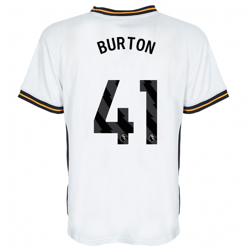 ילדים Jess Burton #41 לבן כתום שחור הרחק ג'רזי 2026/27 חולצה קצרה