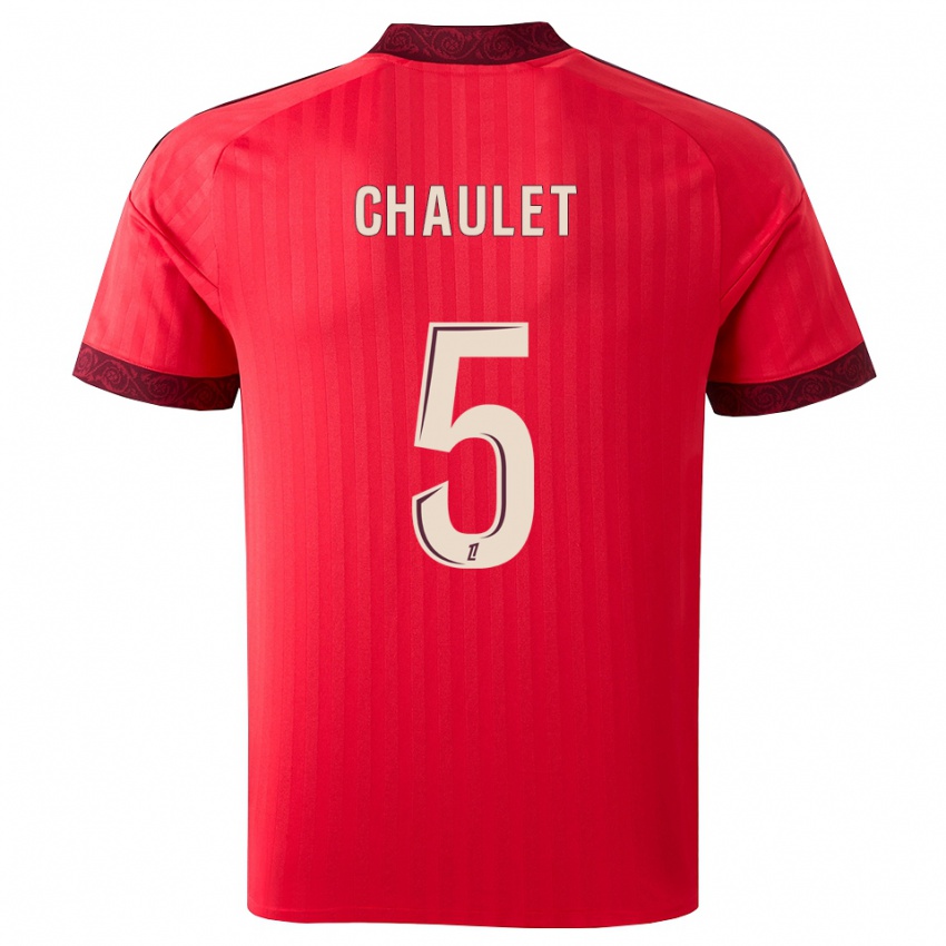 ילדים Sawann Chaulet #5 בורגונדי אדום לבן הרחק ג'רזי 2026/27 חולצה קצרה