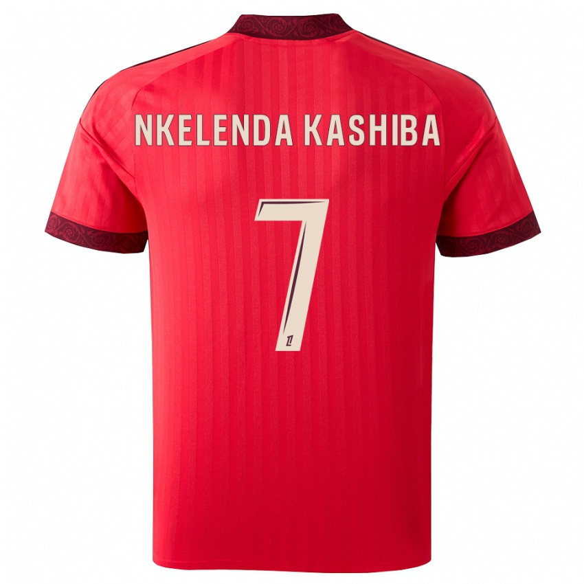 ילדים Jason Nkelenda Kashiba #7 בורגונדי אדום לבן הרחק ג'רזי 2026/27 חולצה קצרה