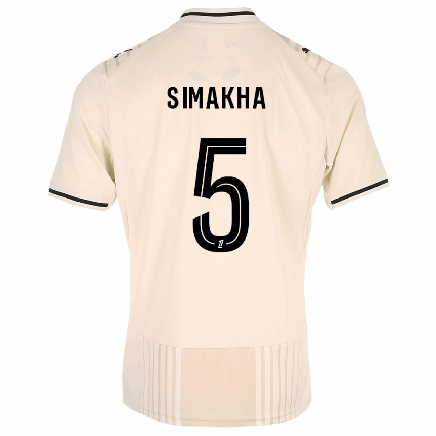 ילדים Lassana Simakha #5 תחרה ישנה שחור לבן עתיק הרחק ג'רזי 2026/27 חולצה קצרה