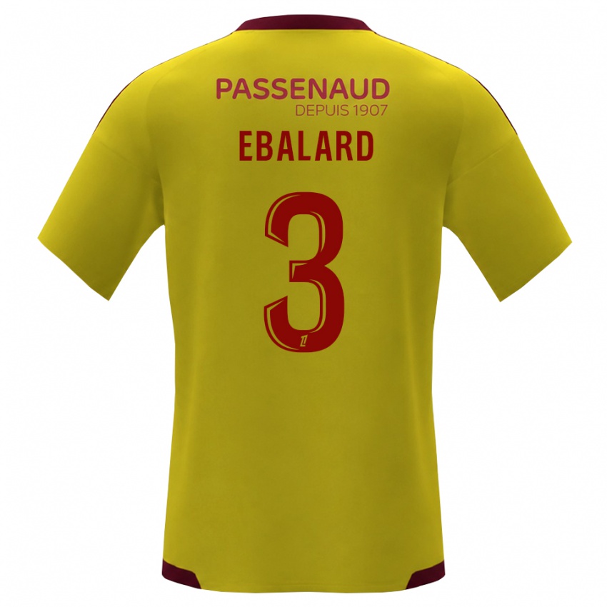 ילדים Yannick Ebalard #3 צהוב אדום ירוק הרחק ג'רזי 2026/27 חולצה קצרה