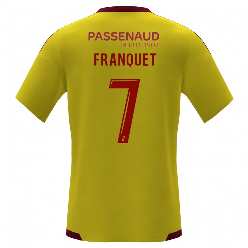 ילדים Tayson Franquet #7 צהוב אדום ירוק הרחק ג'רזי 2026/27 חולצה קצרה