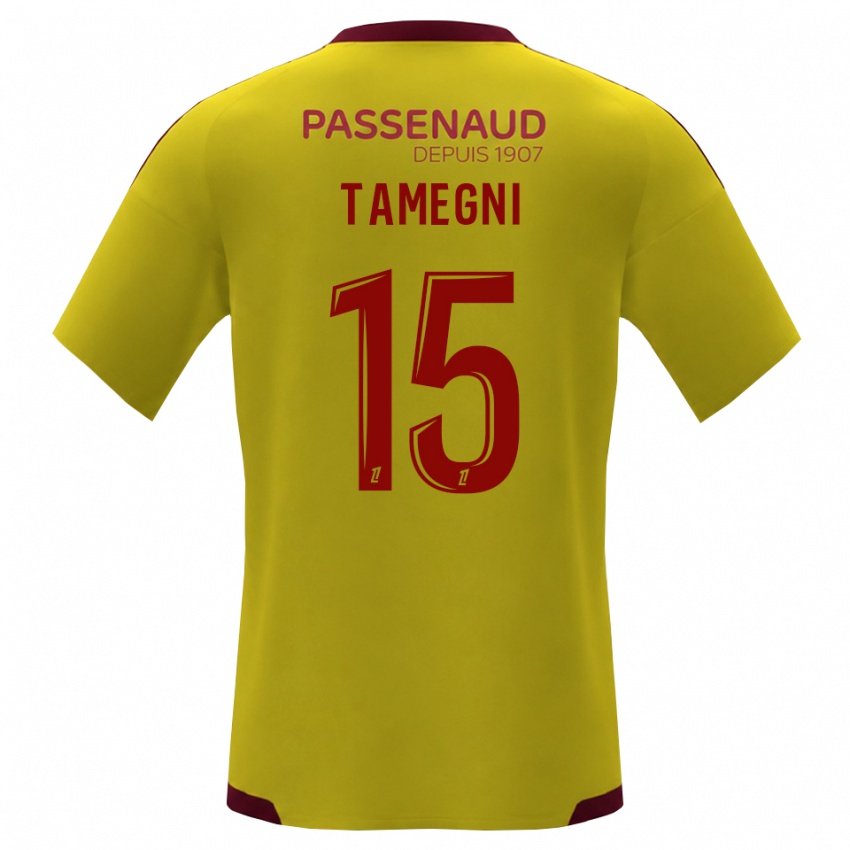 ילדים Samuel Tamegni #15 צהוב אדום ירוק הרחק ג'רזי 2026/27 חולצה קצרה