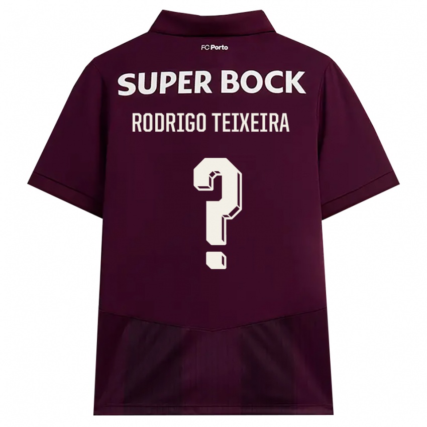 ילדים Rodrigo Teixeira #0 בורדו לבן הרחק ג'רזי 2026/27 חולצה קצרה