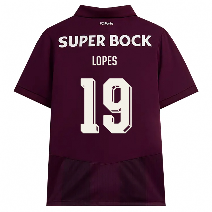 ילדים Joao Lopes #19 בורדו לבן הרחק ג'רזי 2026/27 חולצה קצרה