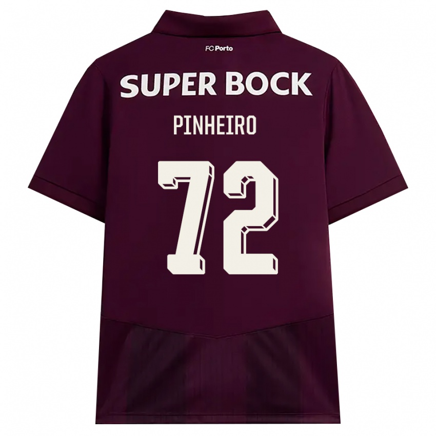 ילדים Rodrigo Pinheiro #72 בורדו לבן הרחק ג'רזי 2026/27 חולצה קצרה